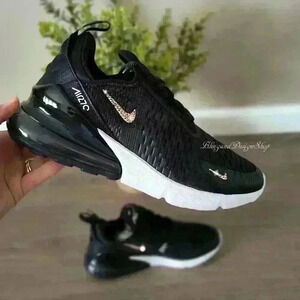 Womens Nike Air Max 270 Sneakers Shoes made with Rose Gold Swarovski Crystals